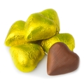 Yellow Foiled Milk Chocolate Hearts 