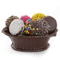 Small Chocolate Covered Cookies In Chocolate Basket 