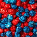 Navy Blue and Red Candy Coated Popcorn - Blueberry Cherry