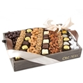 Wooden Nuts & Chocolate Line-Up Kosher Gift Basket - Large