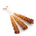 Large Unwrapped Brown Rock Candy Crystal Sticks - Root Beer
