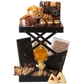 Elegant Aroma - Purim Black Wine Rack Mishloach Manos Gift Tray