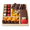 Rosh Hashanah Wood Sectional Chocolate Gift Basket