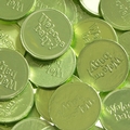 'Welcome Baby' Leaf Green Chocolate Coins - 1 LB Bag