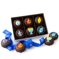Hanukkah Fun Decorated Chocolate Covered Cookies Gift Box - 6CT