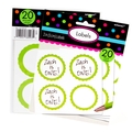 Green Favor Sticker Labels 20 CT