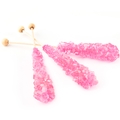 Large Unwrapped Light Pink Rock Candy Crystal Sticks - Bubble Gum