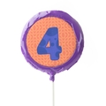 '4' Number Hard Candy Lollipop