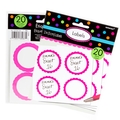 Hot Pink Favor Sticker Labels 20 CT