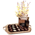 Purim Mirror Tray Chocolate Splendor Gift Basket - Israel Only