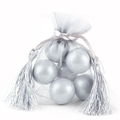 Silver Mesh Favor Bags With Tassels - 12CT