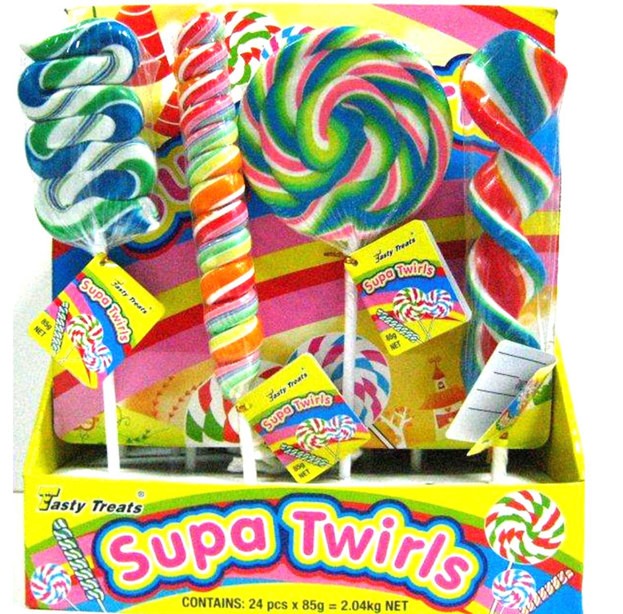 Supa Twirls Handmade Lollipops - 24CT Box • Kids Candy Shoppe