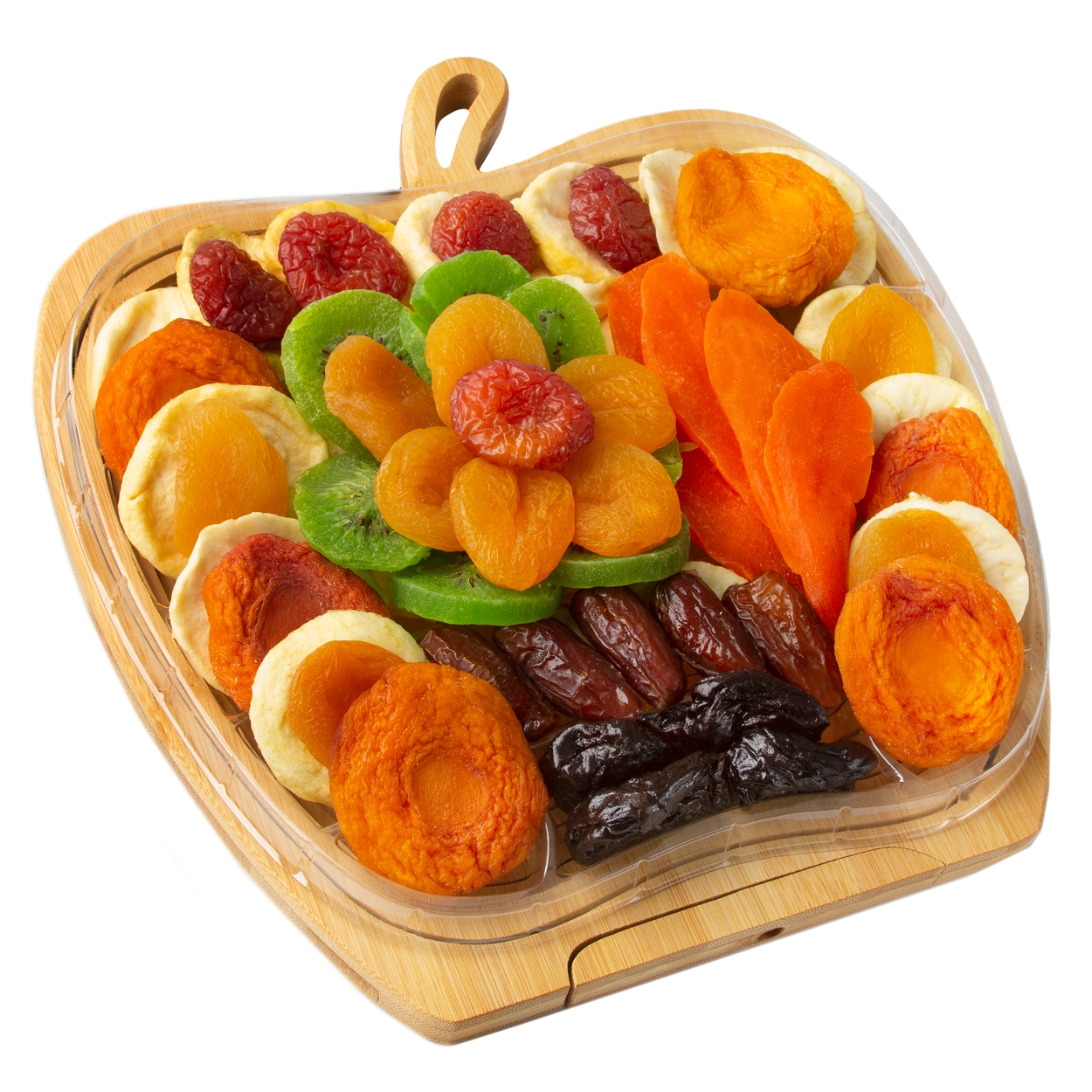 Apple-Shaped Wooden Collapsible Fruit Bowl With Dried Fruit • Oh! Nuts®