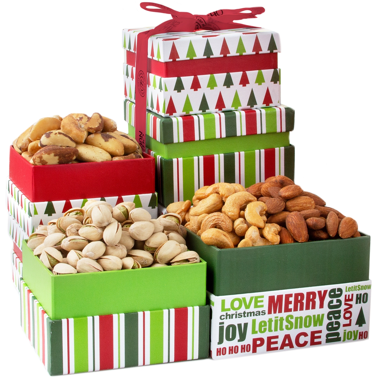 Oh Nuts® Gourmet Nuts T Basket Tower Christmas Holiday Fresh