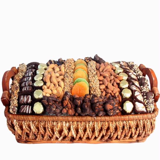 Israeli Chocolate, Dried Fruit & Nut Basket Israel Only