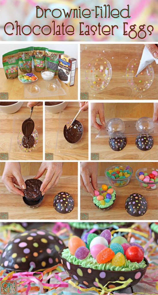 Ovos de PÃ¡scoa de chocolate recheados de brownie |  OhNuts.com